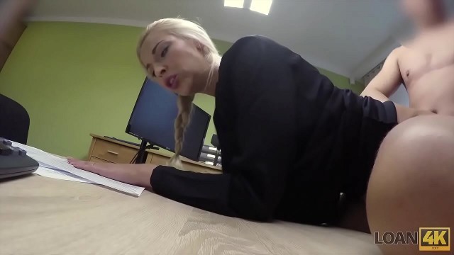 LOAN4K&period; Naughty blonde fucks for loan to buy a new Mercedes or BMW