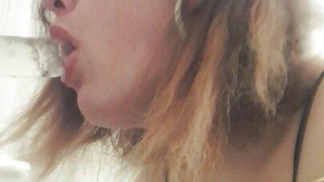 Little Slut sucking Dildo training